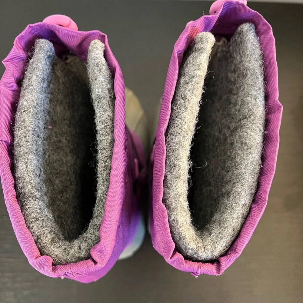 L.L. Bean Purple Gray Northwoods Winter Snow Boots Waterproof Girls Size 10